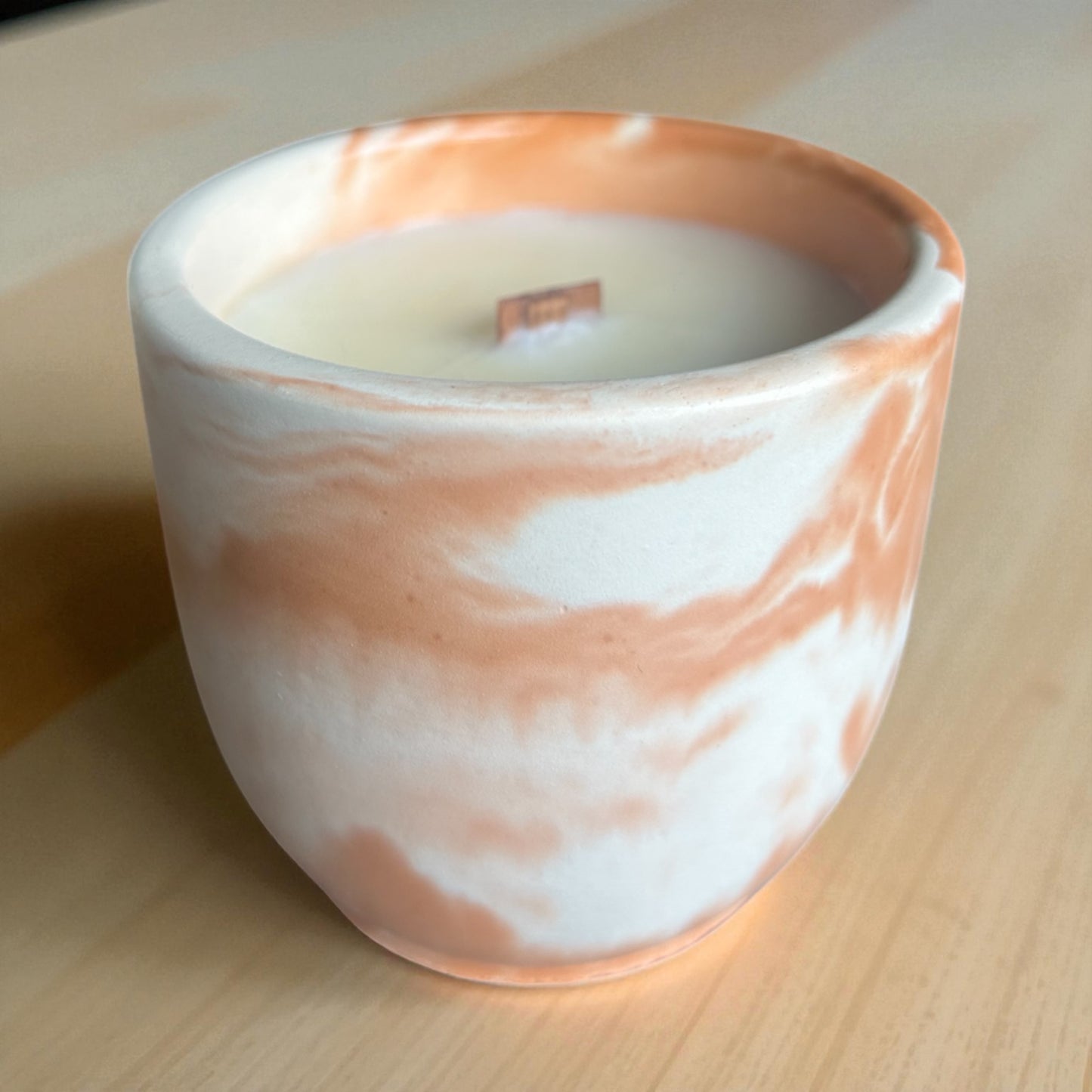 Creamsicle Stone Candle